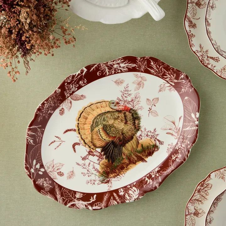 Pheasant Grove Oval Platter 16" X 12"