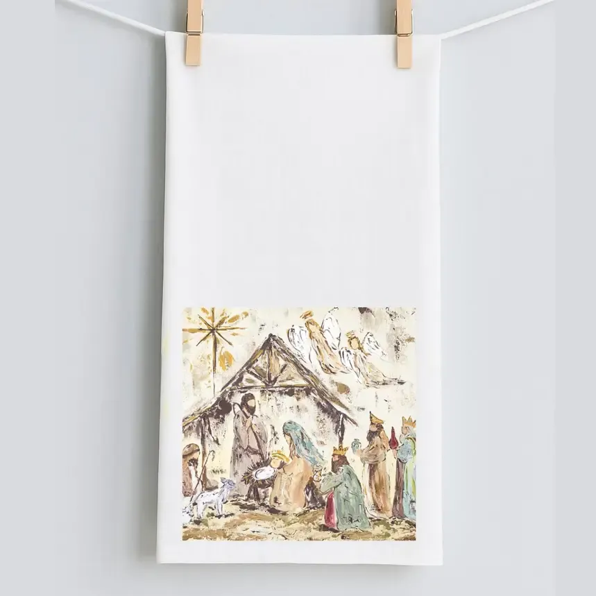 VG Star Nativity Tea Towel