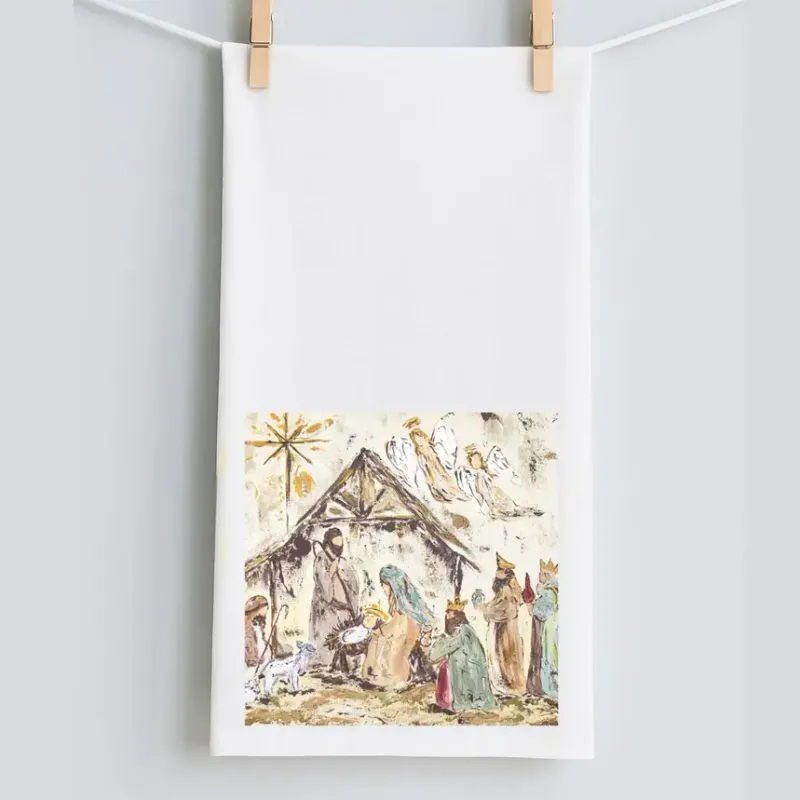 VG Star Nativity Tea Towel
