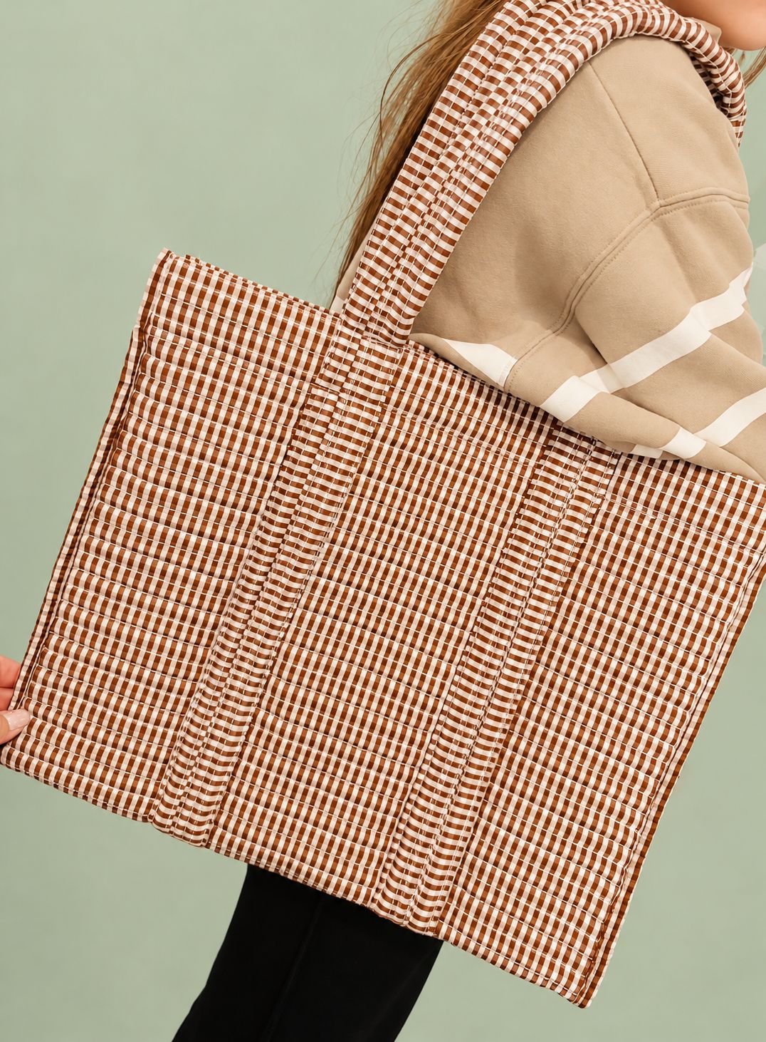 Quilted Go Go Tote-Gingham Coco