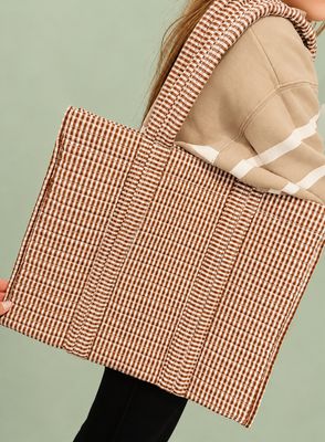 Quilted Go Go Tote-Gingham Coco