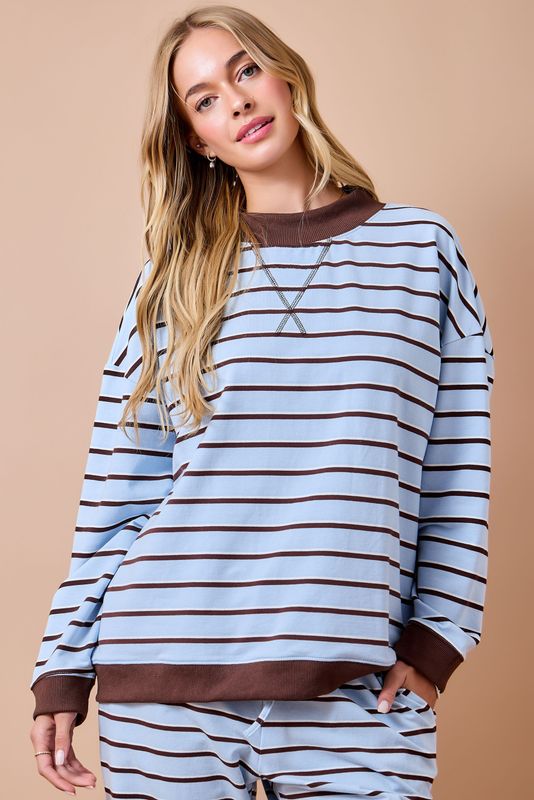 CH What A Treat Top-Blue/Brown/Ivory