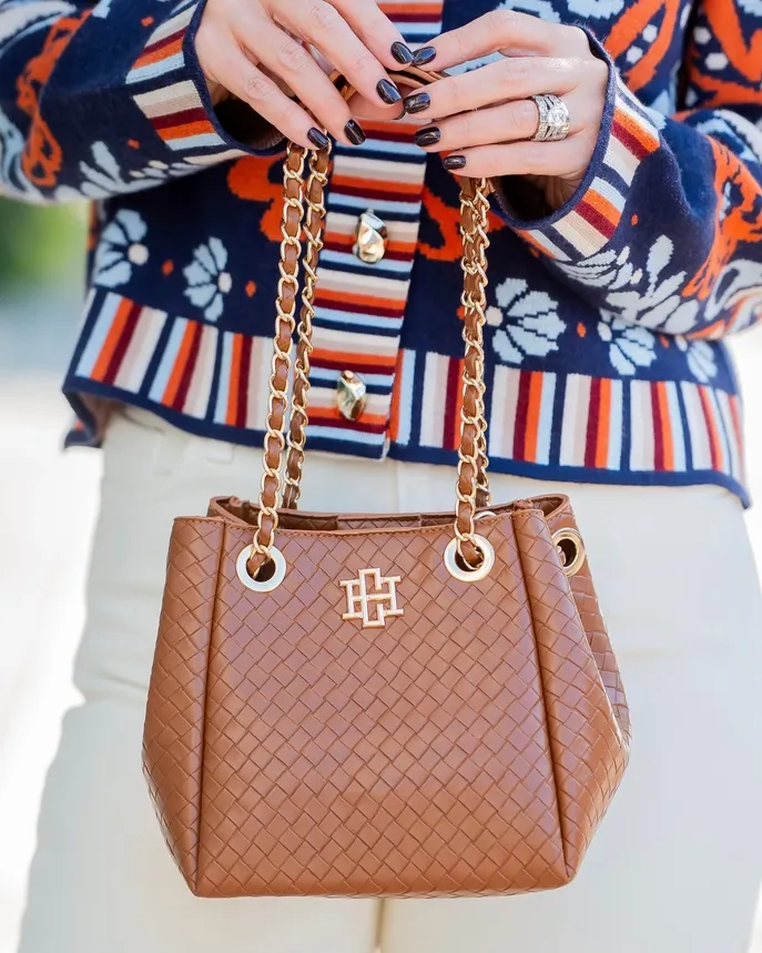 Lainey Mini Tote-Woven Saddle
