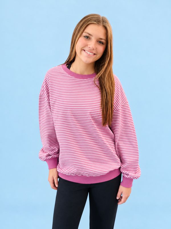 BC Coastal Striped CrewNeck-Mulberry
