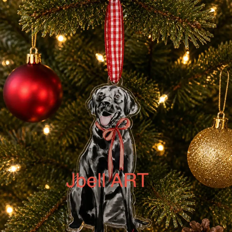 VG Black Lab Watercolor Acrylic Ornament