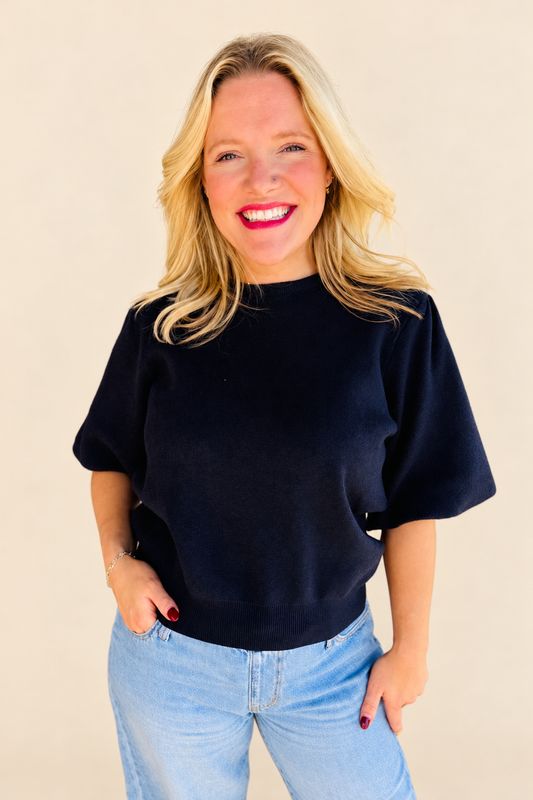 Casually Falling Top-Navy