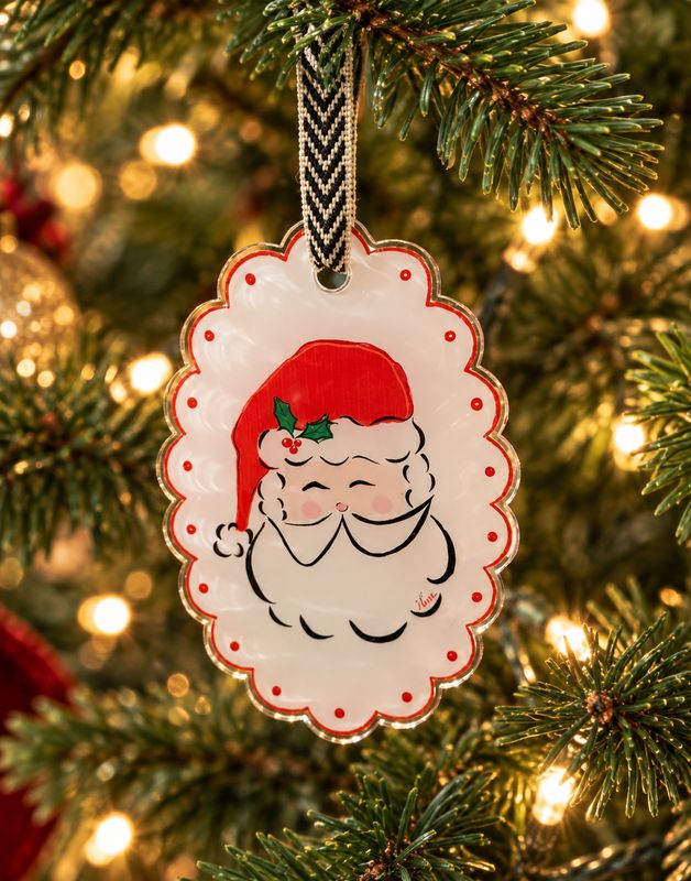 VG Watercolor Santa Acrylic Ornament