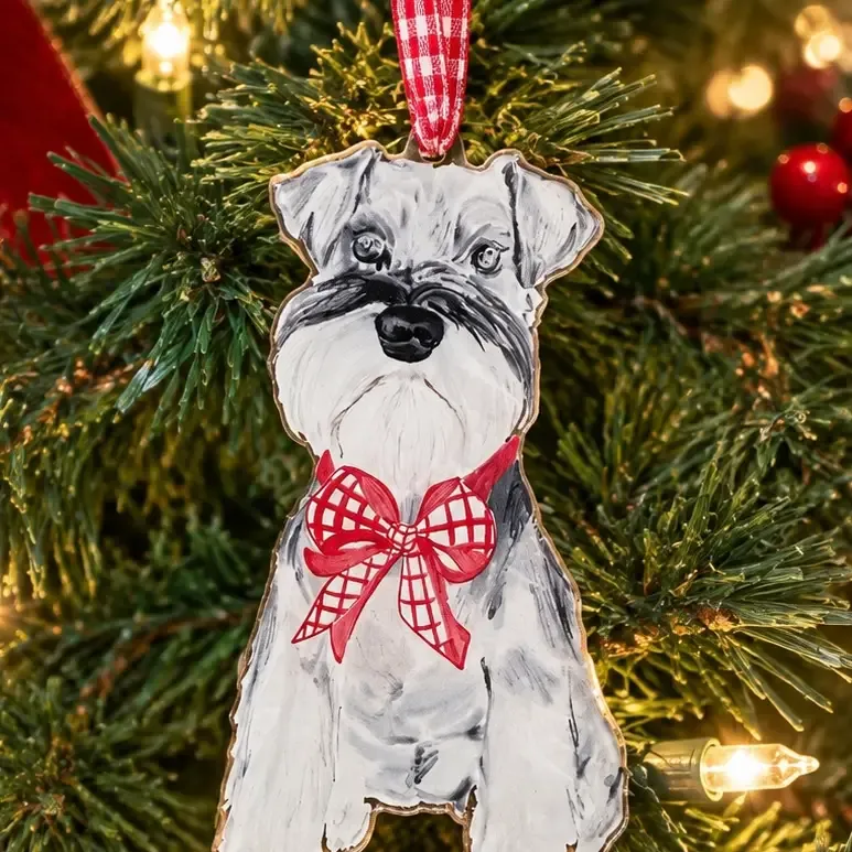 VG Schnauzer Watercolor Acrylic Ornament