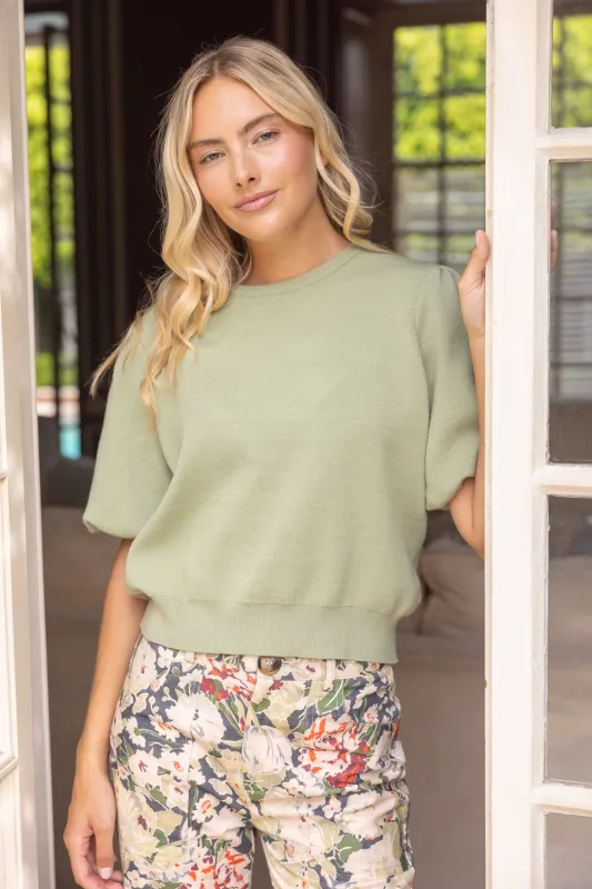 Casually Falling Top-Olive