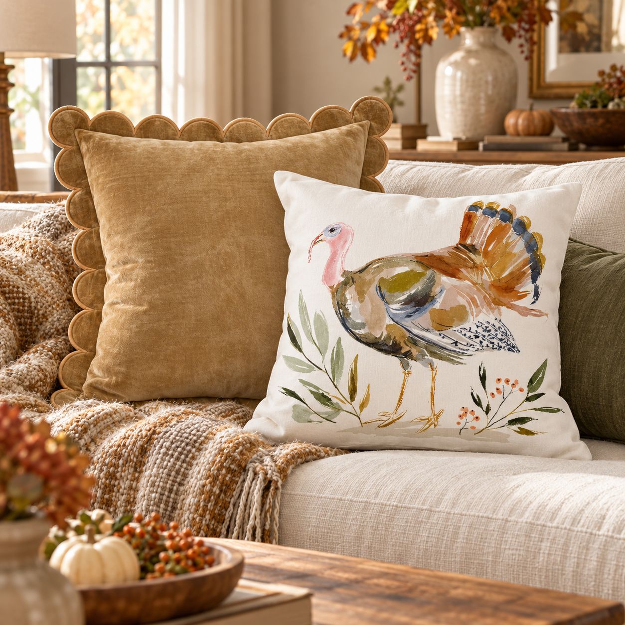 VG Autumn Heritage Turkey Pillow