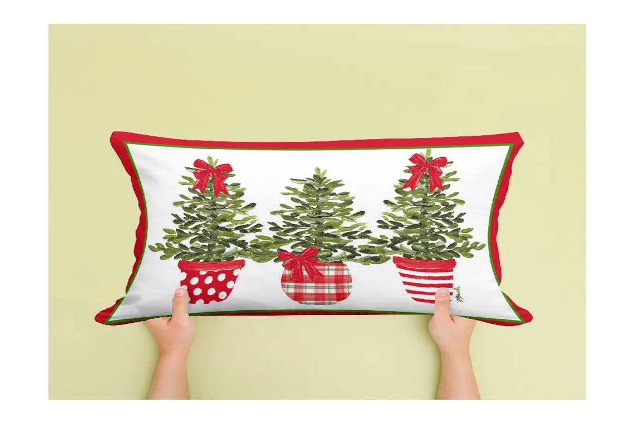 VG Haley's 3 Trees Pattern Pots Lumbar Pillow