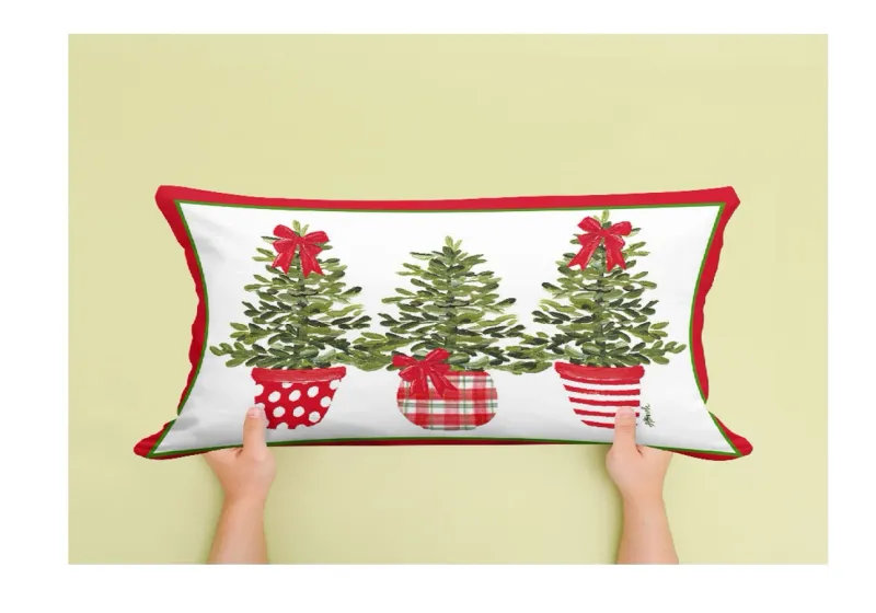 VG Haley's 3 Trees Pattern Pots Lumbar Pillow