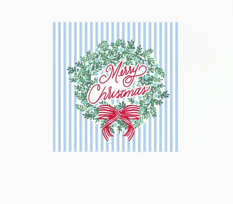 Wreath &amp; Ribbon Cocktail Napkin