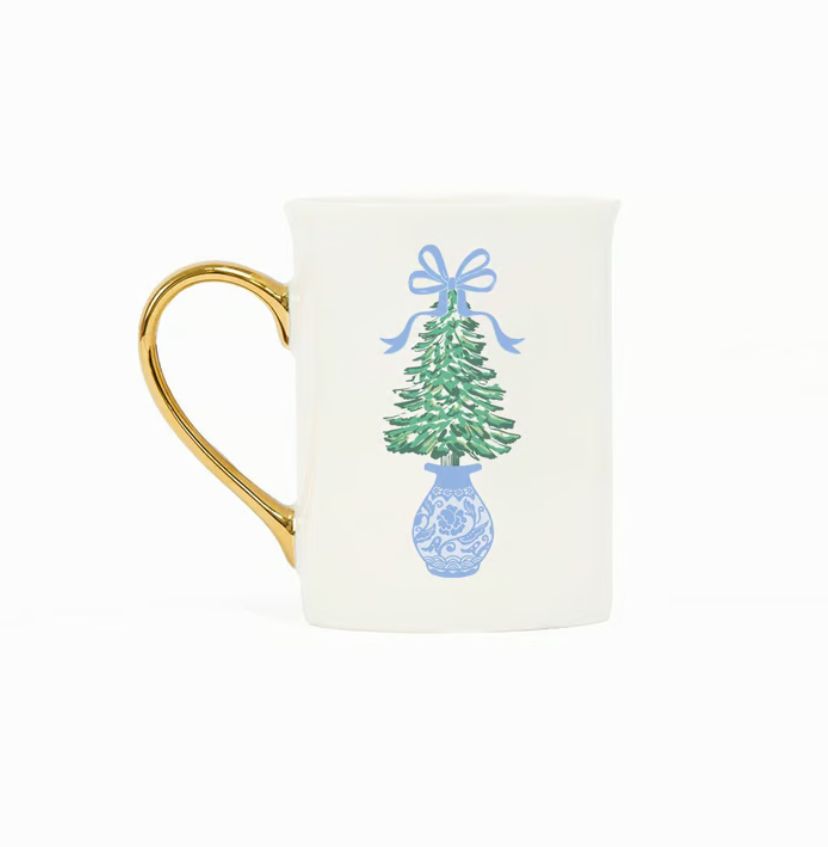 Winter Pines Gold Handle Mug