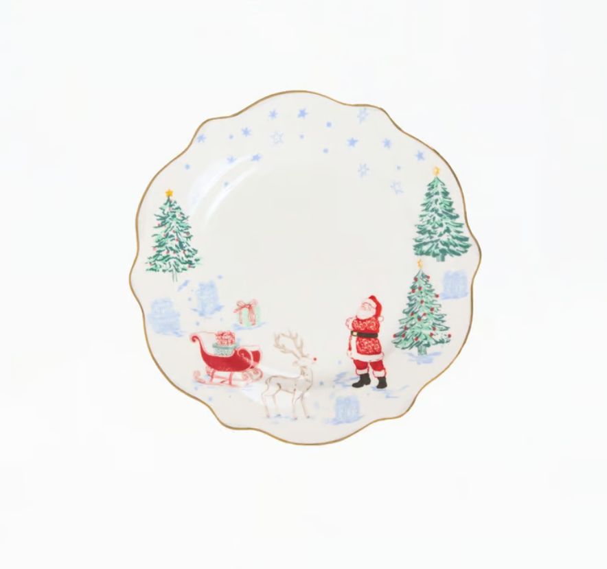 Tidings &amp; Toile Die Cut Appetizer Plate