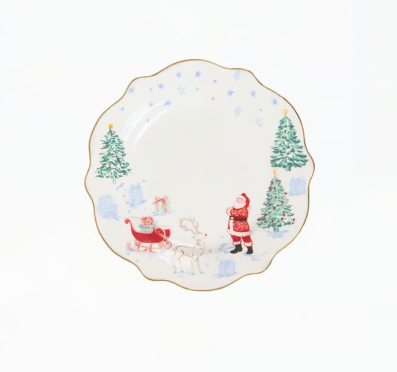 Tidings &amp; Toile Die Cut Appetizer Plate