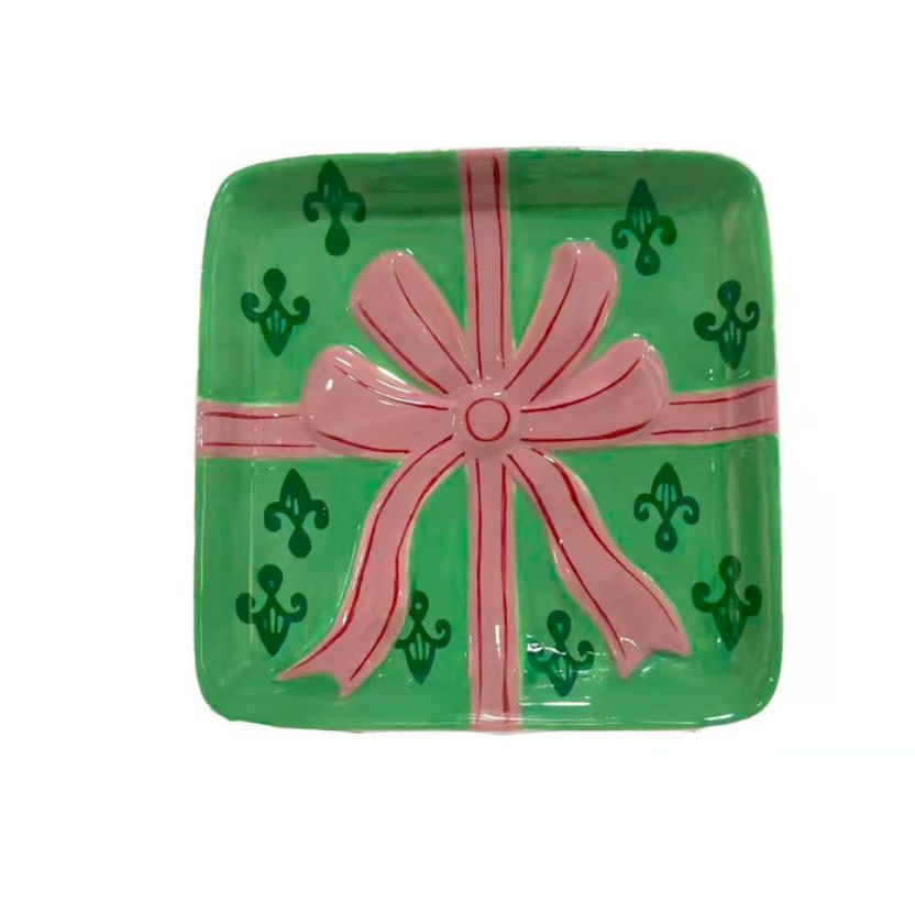 Wrapped In Cheer Green Appetizer Plate