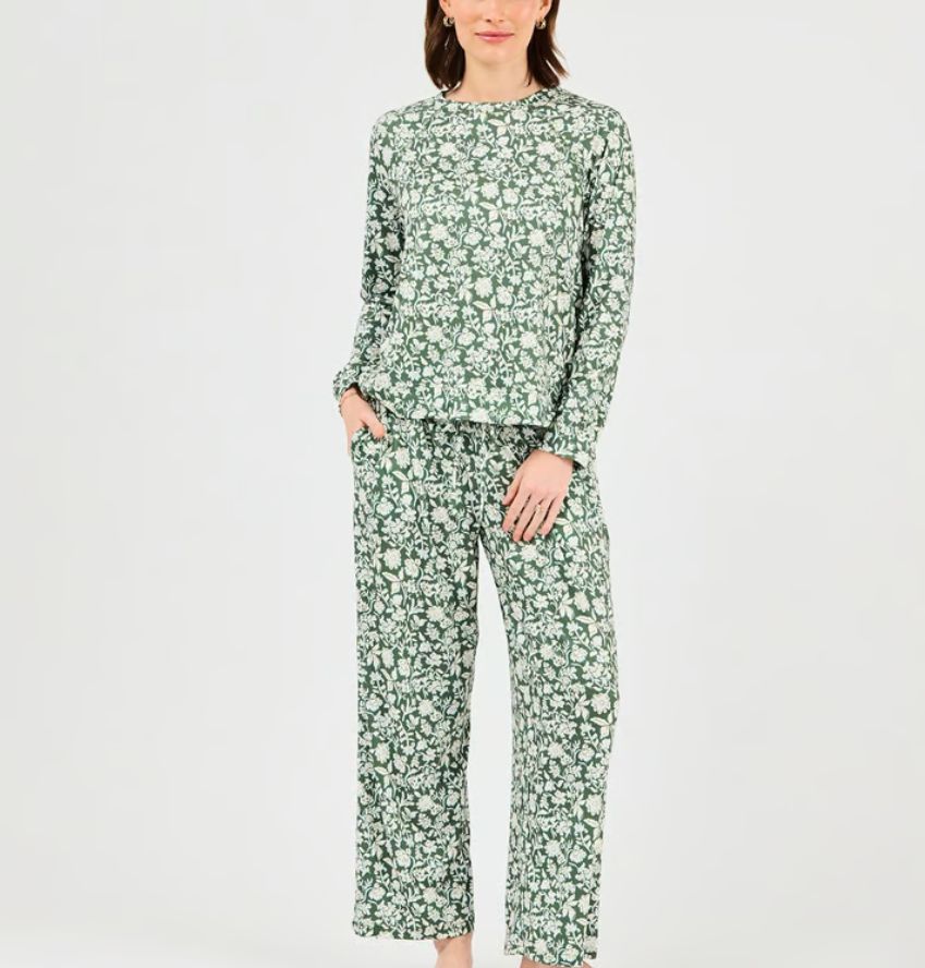 Annie Painted Trillium Olive Pjs