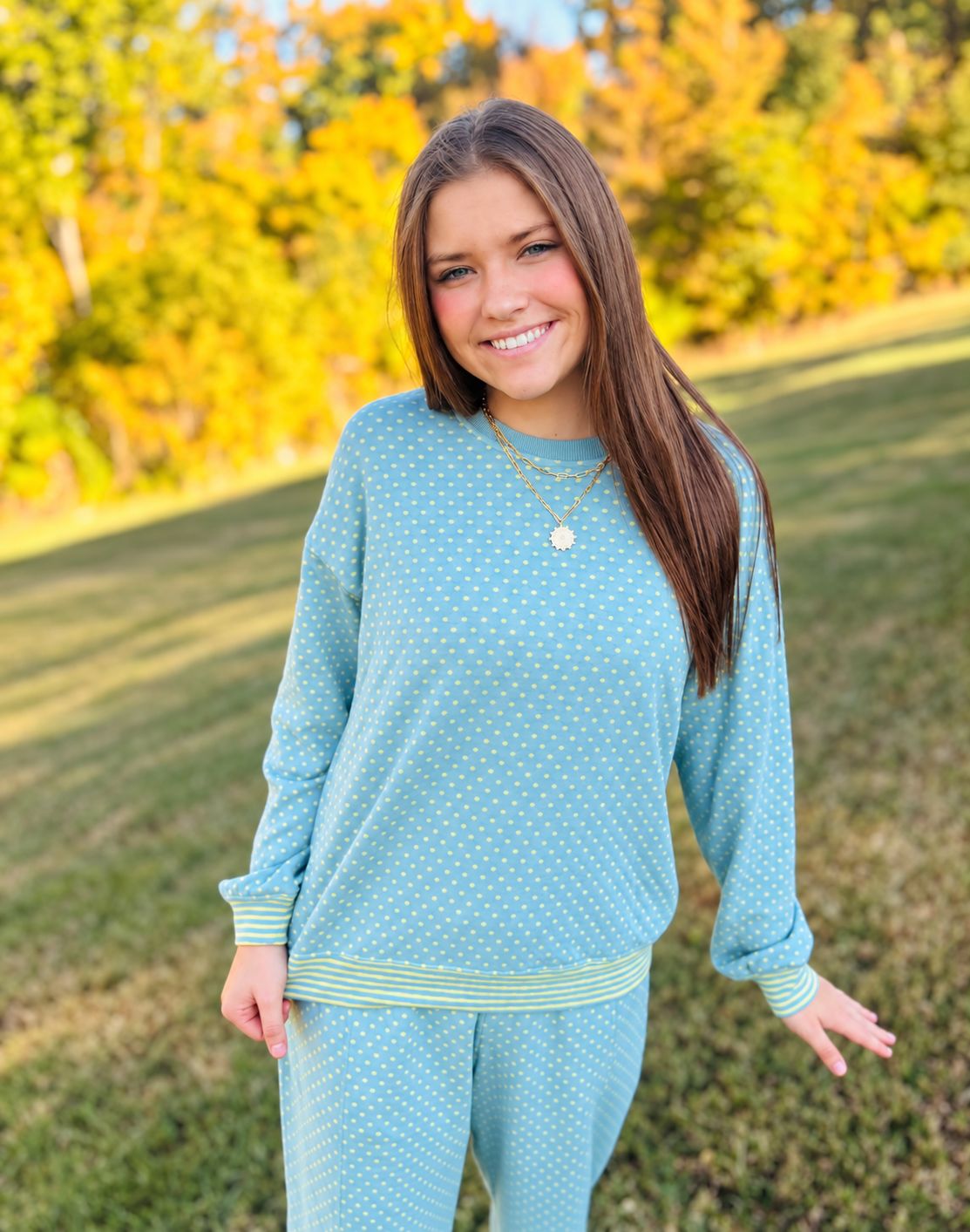 CH Bluebell Dot Top