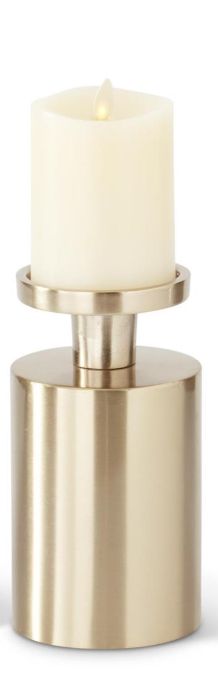5.25" Gold Metal Round Column Candleholder