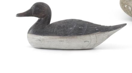Gray &amp; Cream Resin Duck 2