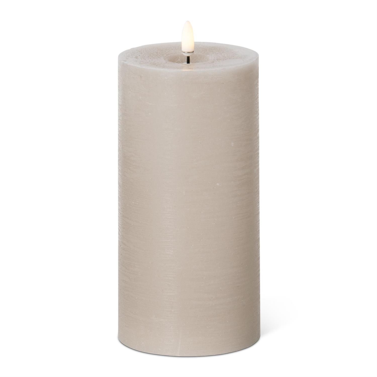 8x3" Taupe LED Pillar Candle