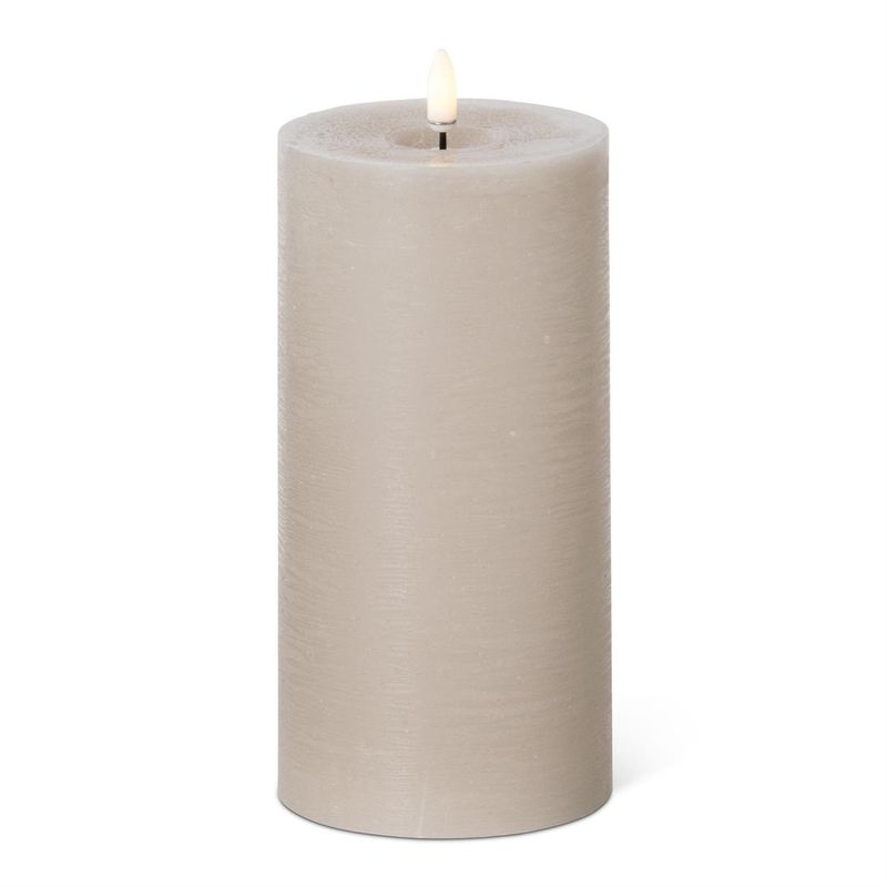8x3" Taupe LED Pillar Candle