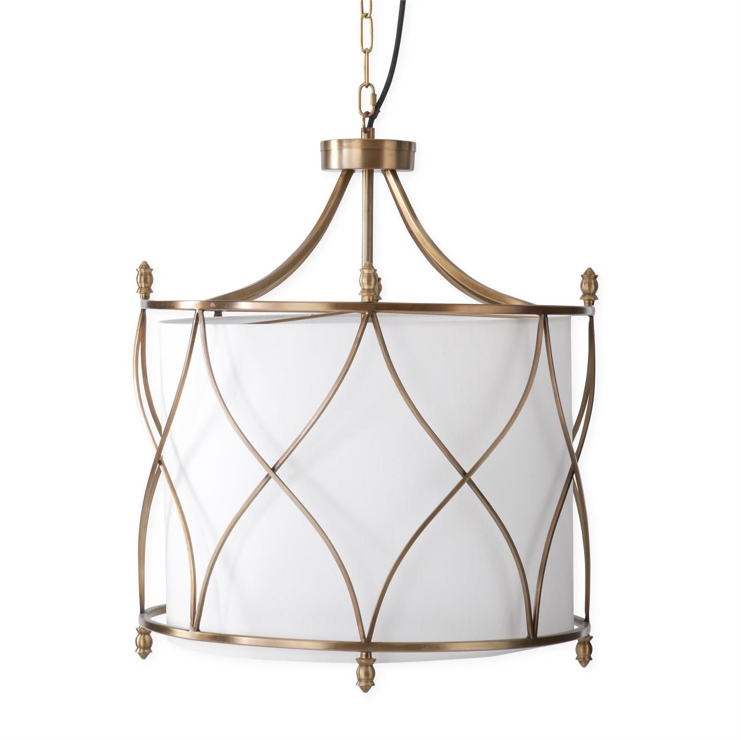 24.5" Antique Brass Drum Pendant Light