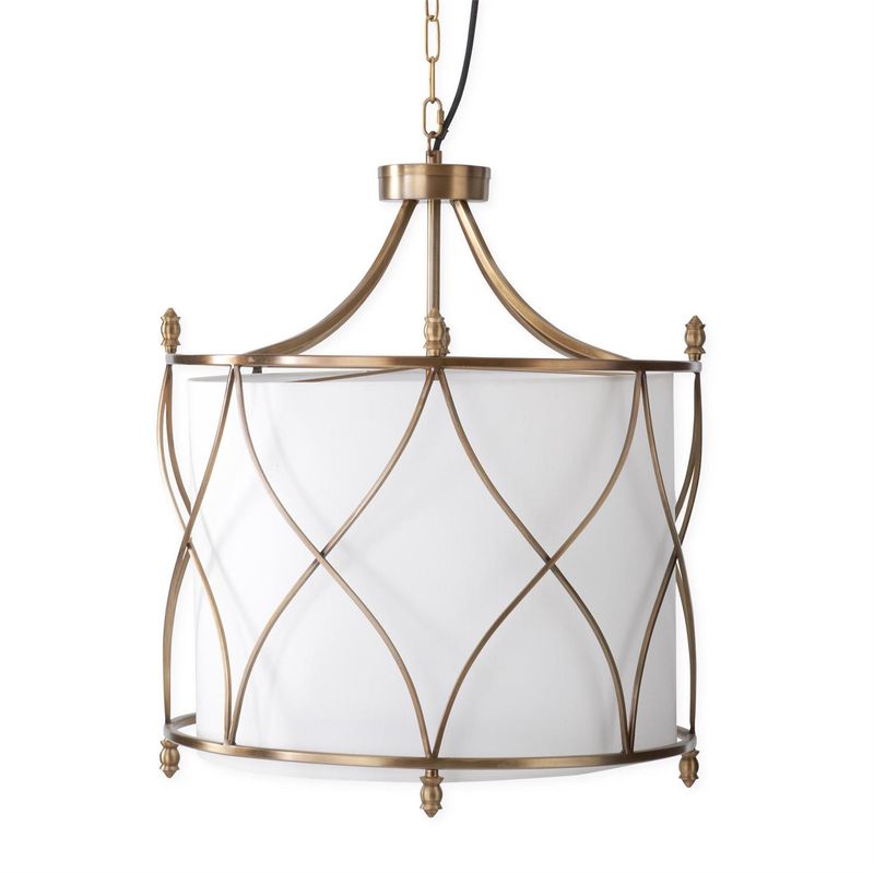 24.5" Antique Brass Drum Pendant Light