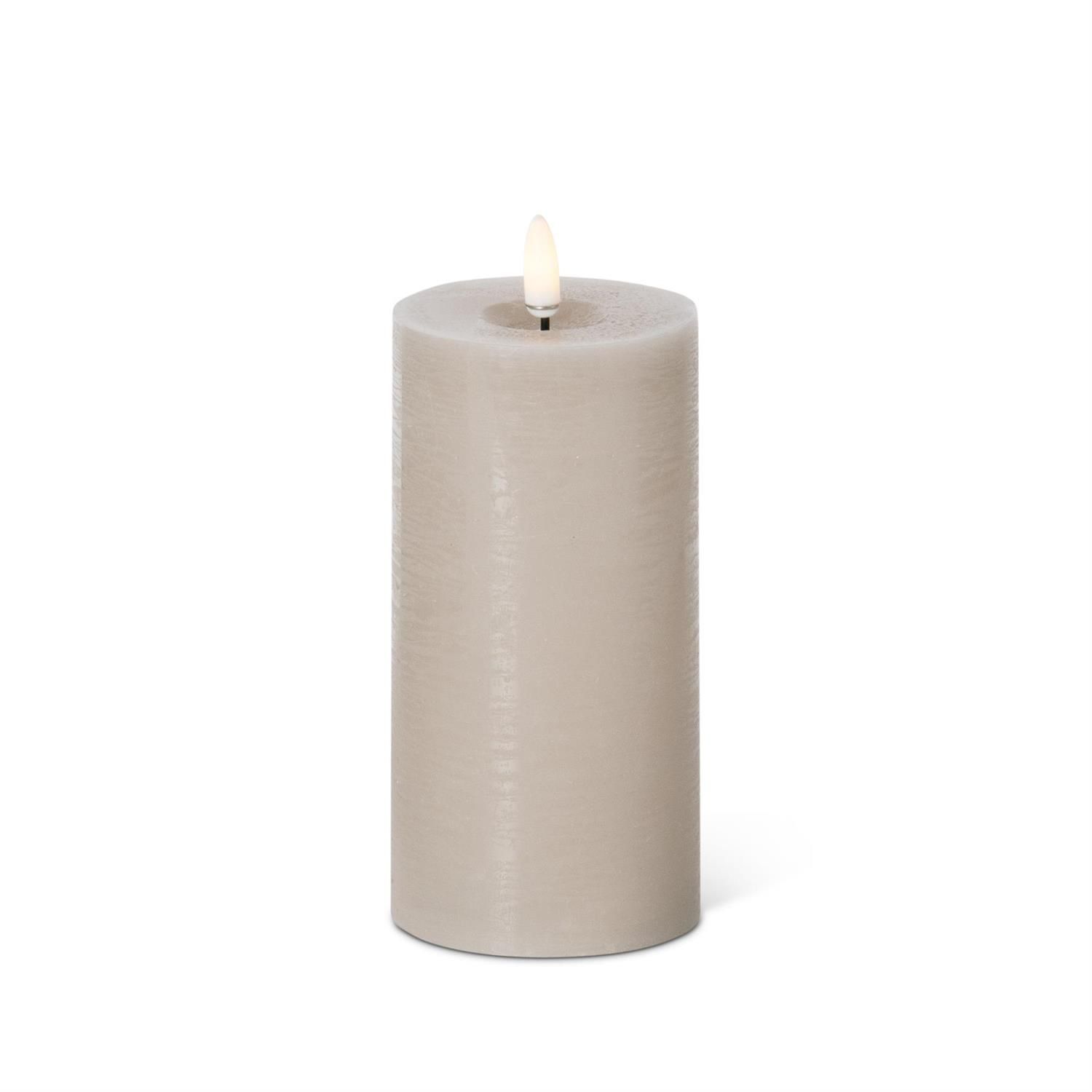 6x3" Taupe LED Pillar Candle