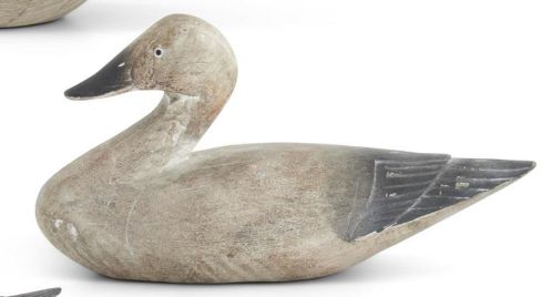 Gray &amp; Cream Resin Duck 1