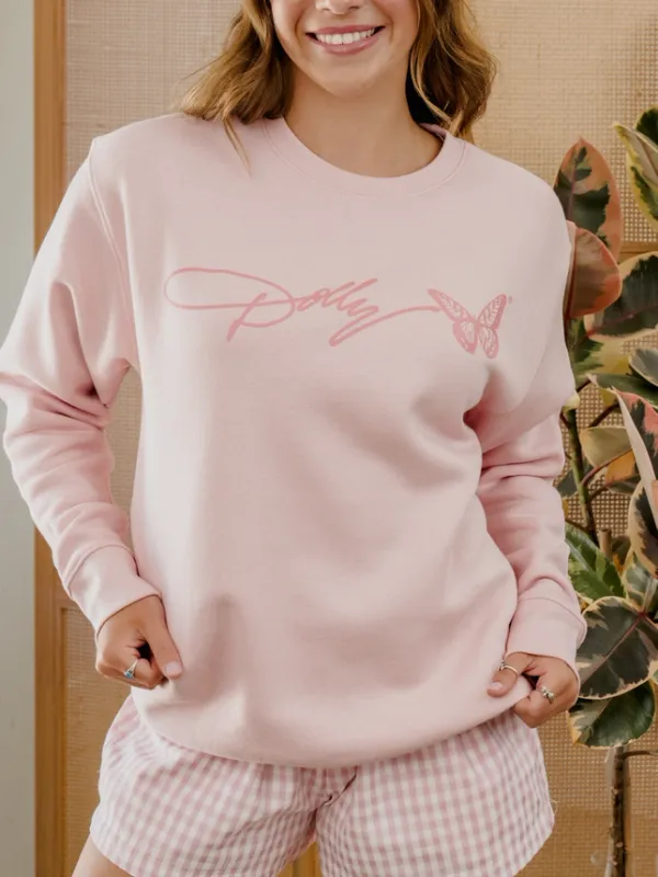 Dolly Parton Signature Light Pink Sweatshirt