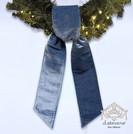 VG Velvet Sash-Dusty Blue