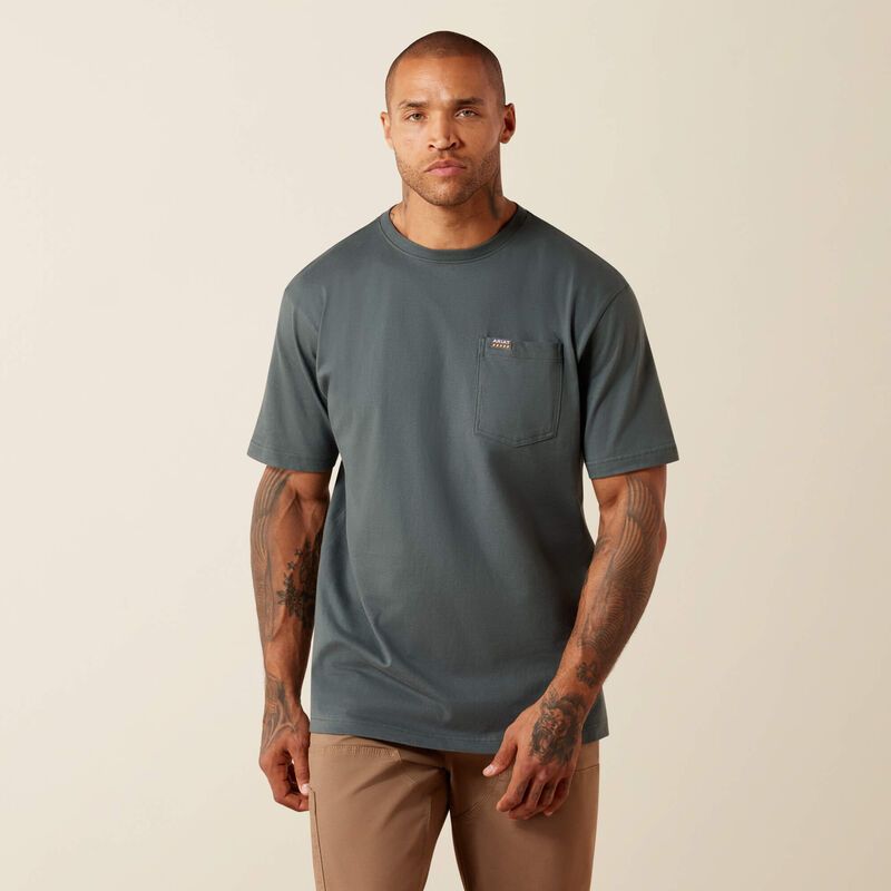 Rebar Cotton Pocket Tee-Steel Green
