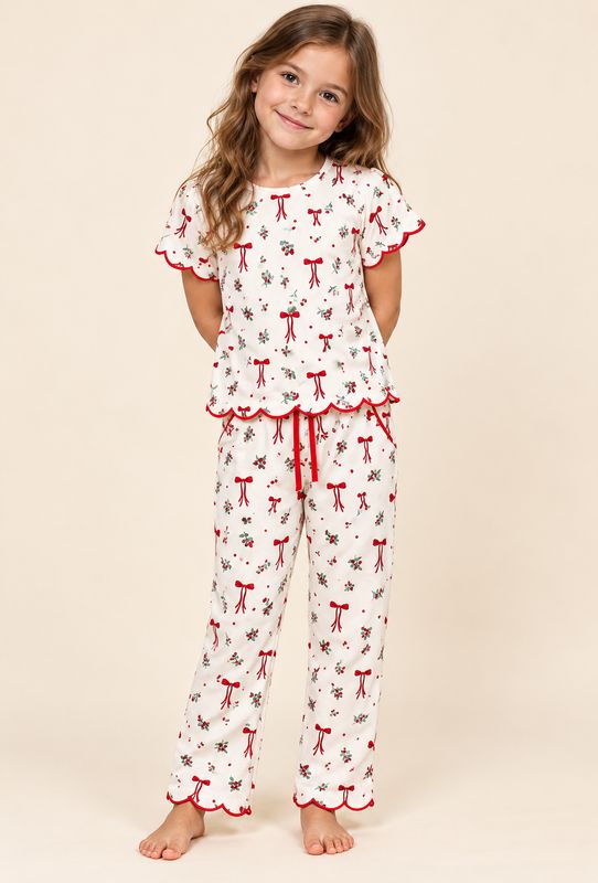 BC Christmas Girls Bow &amp; Holly Set