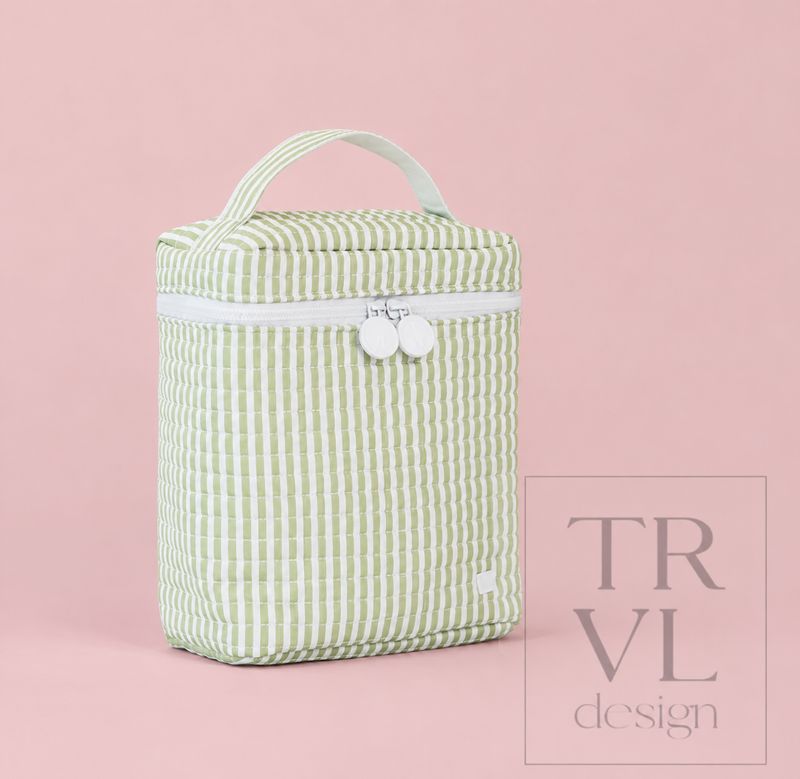 Pimlico Stripe Sage Quilted Go Go Lunch Bag