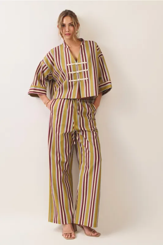 Saffron Social Striped Top