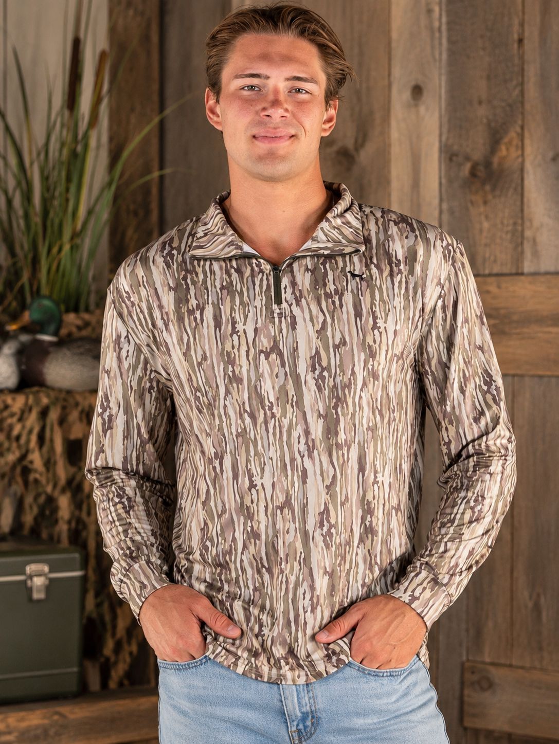 VG Quarter Zip Performance-Green Camo