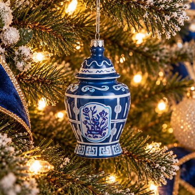 5" Dressed In Chinoiserie Ornament-Blue