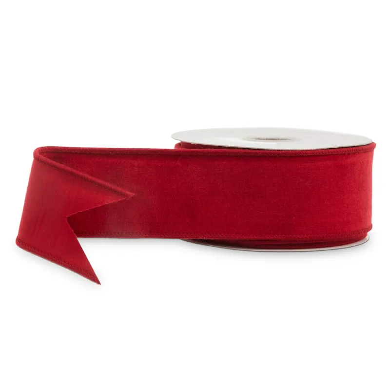2.5" Red Velvet Wired Ribbon