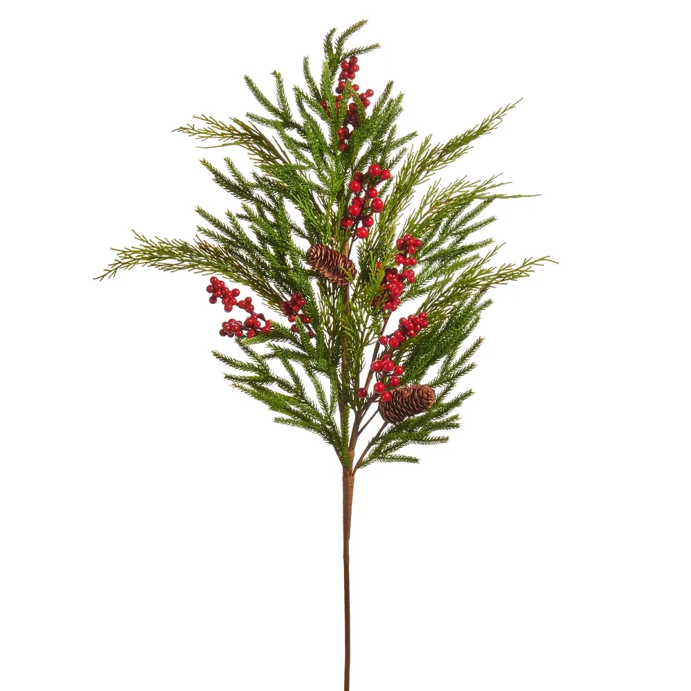 37" Pine &amp; Berry Spray