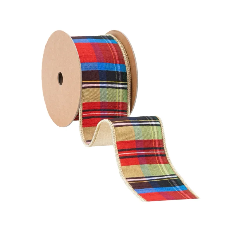 VG Black/Lime/Red/Royal Plaid Ribbon 2.5"
