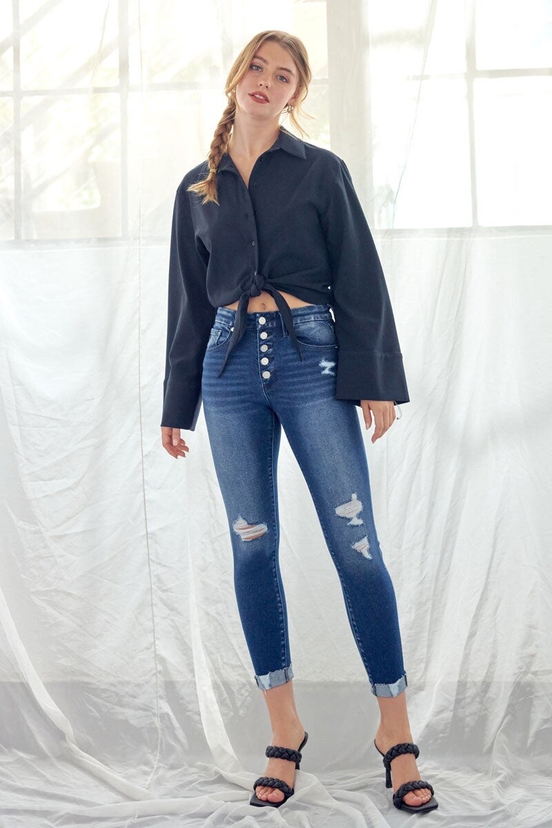 Oceana High Rise Ankle Skinny Jeans – Official Kancan USA