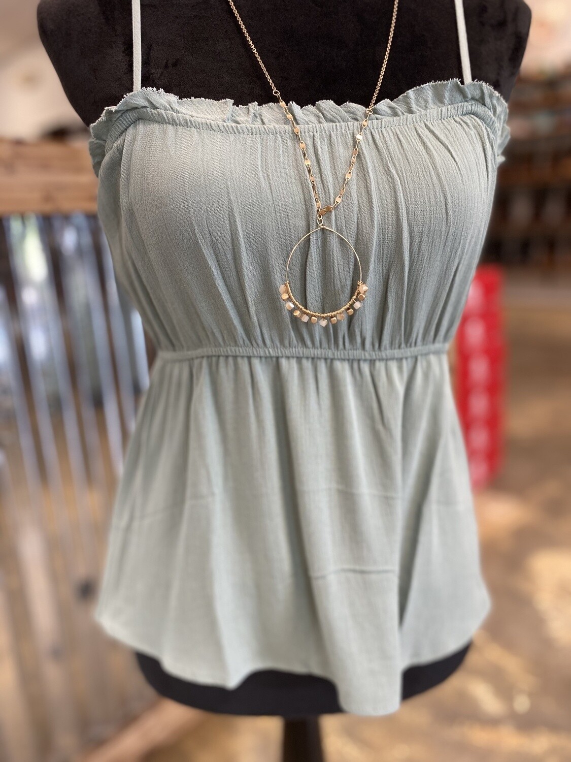 PEPLUM CAMI SAGE