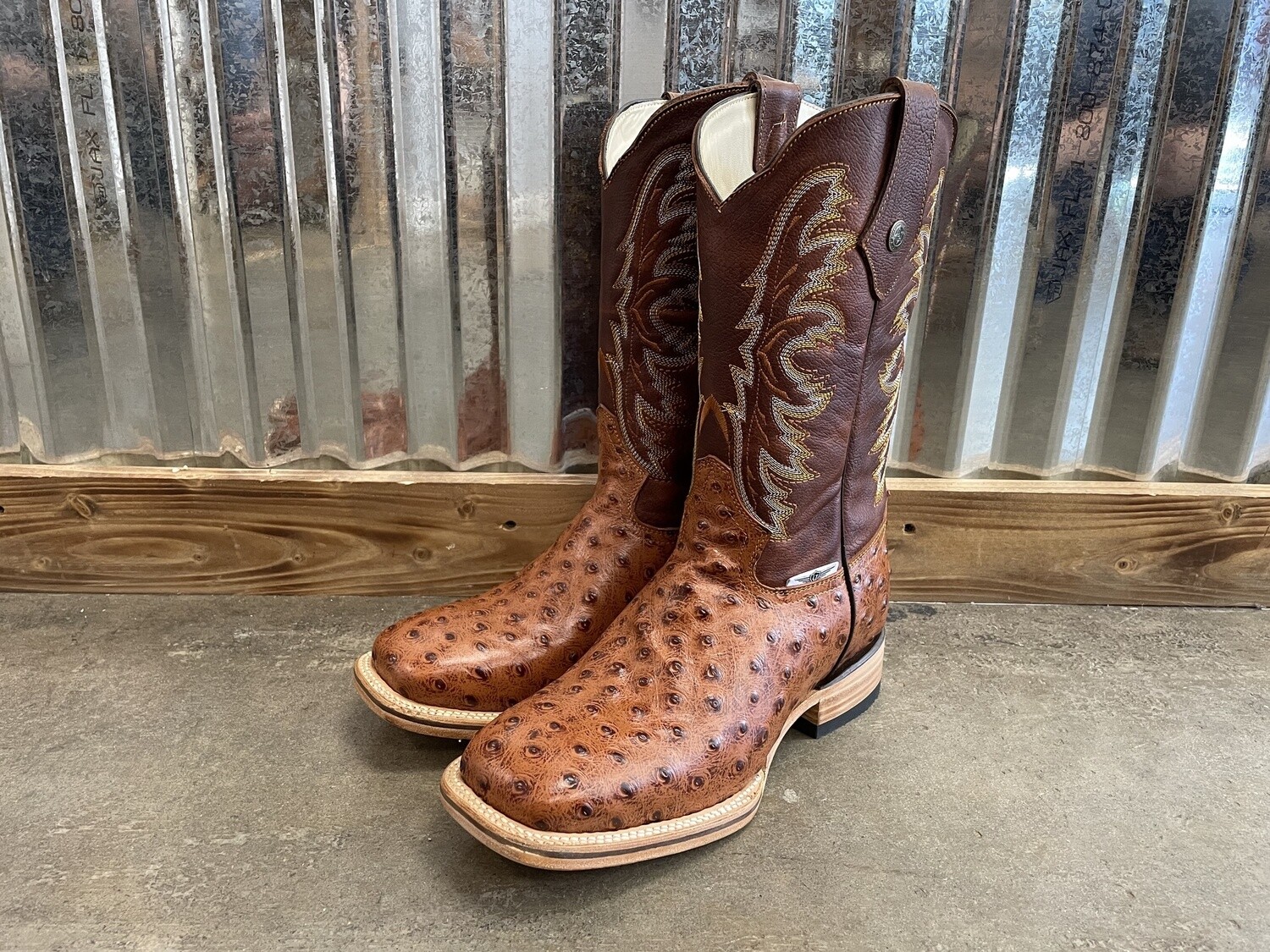 MEN'S OSTRICH PRINT BOOTS - SHEDRON