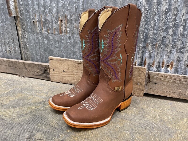 R BOOTS PURPLE/ TEAL - SQUARE TOE