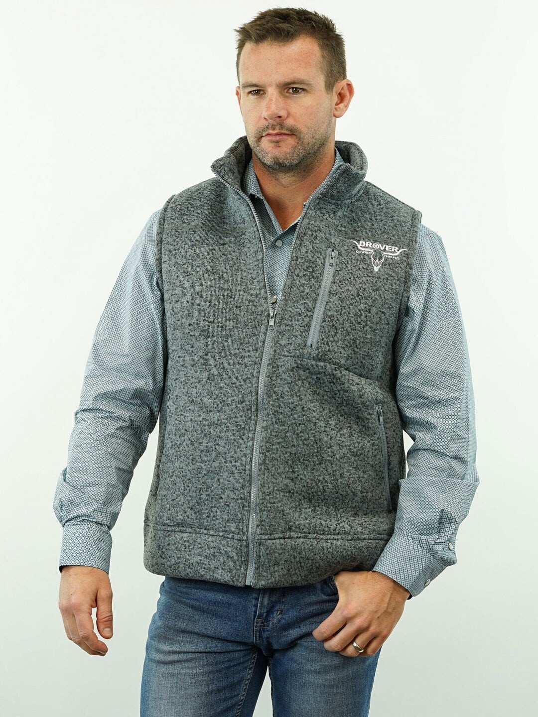 Drover, Flecce Lined Vest - Dark Grey Heather
