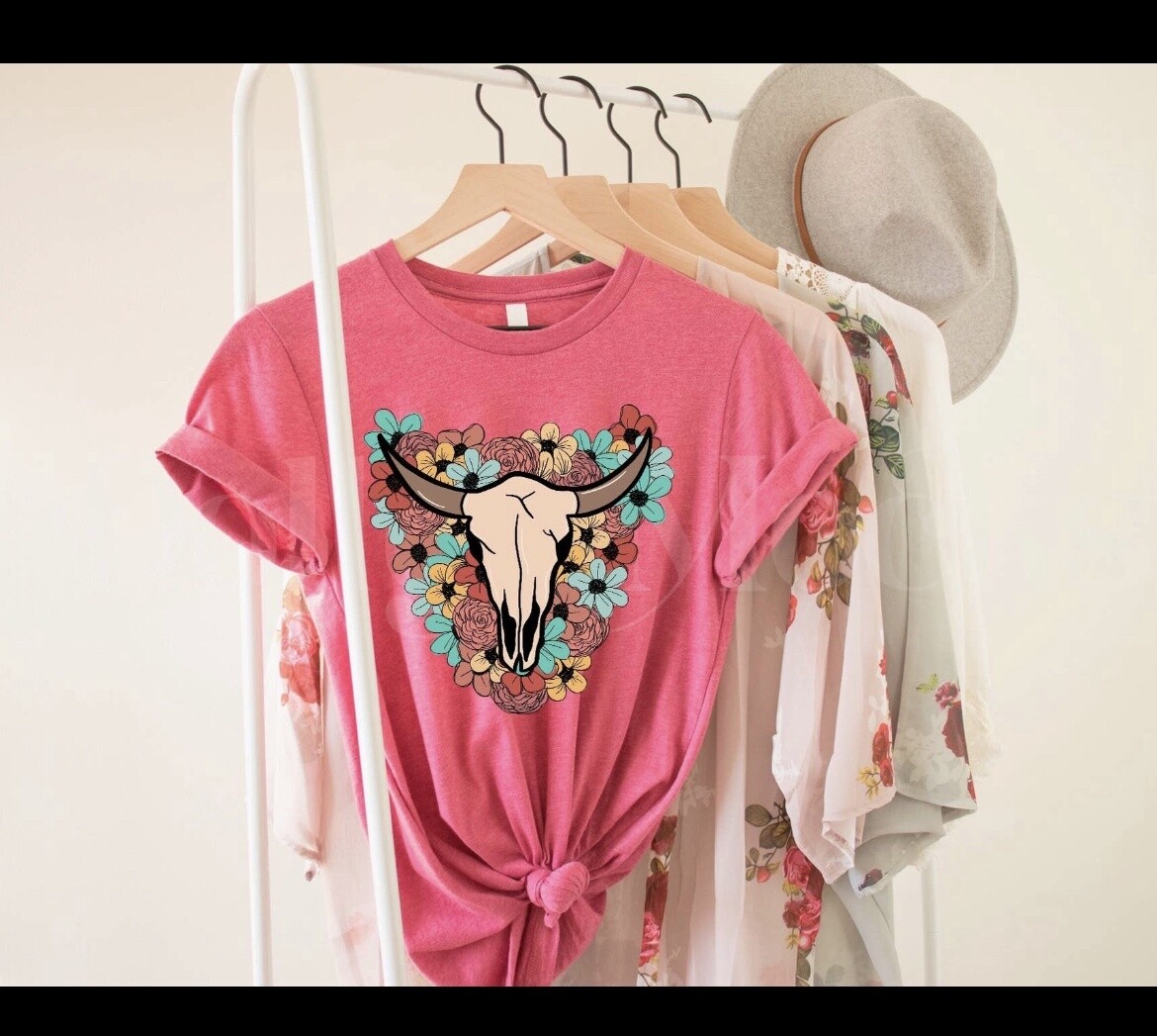 FLORAL STEER HEAD