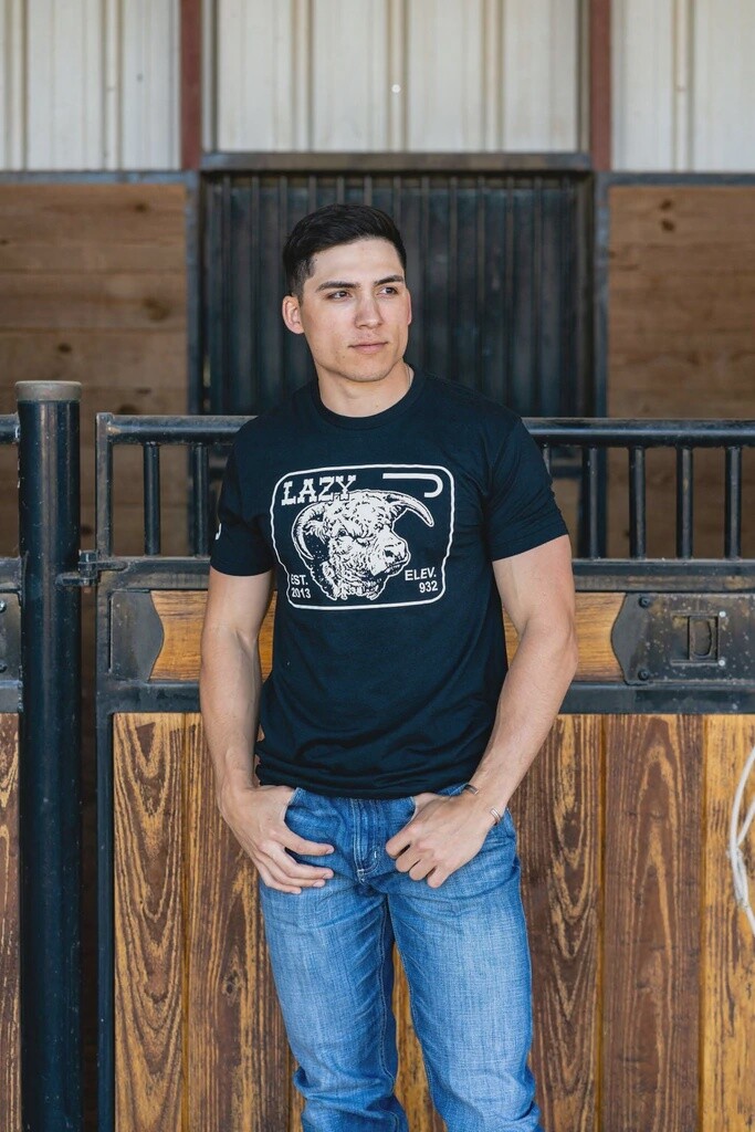 LAZY J RANCH WEAR ELEVATION SHORT SLEEVE T-SHIRT - BLACK