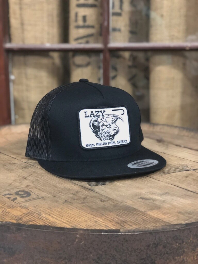 LAZY J RANCH WEAR 4" CATTLE HEADQUARTERS PATCH CAP